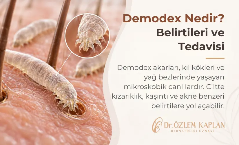Demodex akarları, belirtileri ve tedavisi hakkında dermatoloji bilgilendirmesi